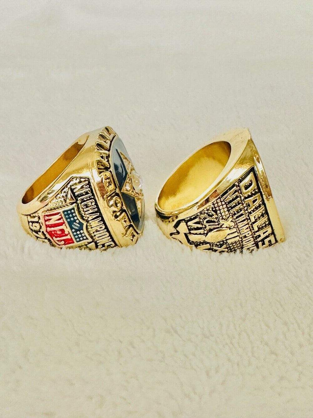 2 PCS Dallas Cowboys NFC Championship Ring SET, US SHIP 1970/78 - EB Sports Champion's Cache