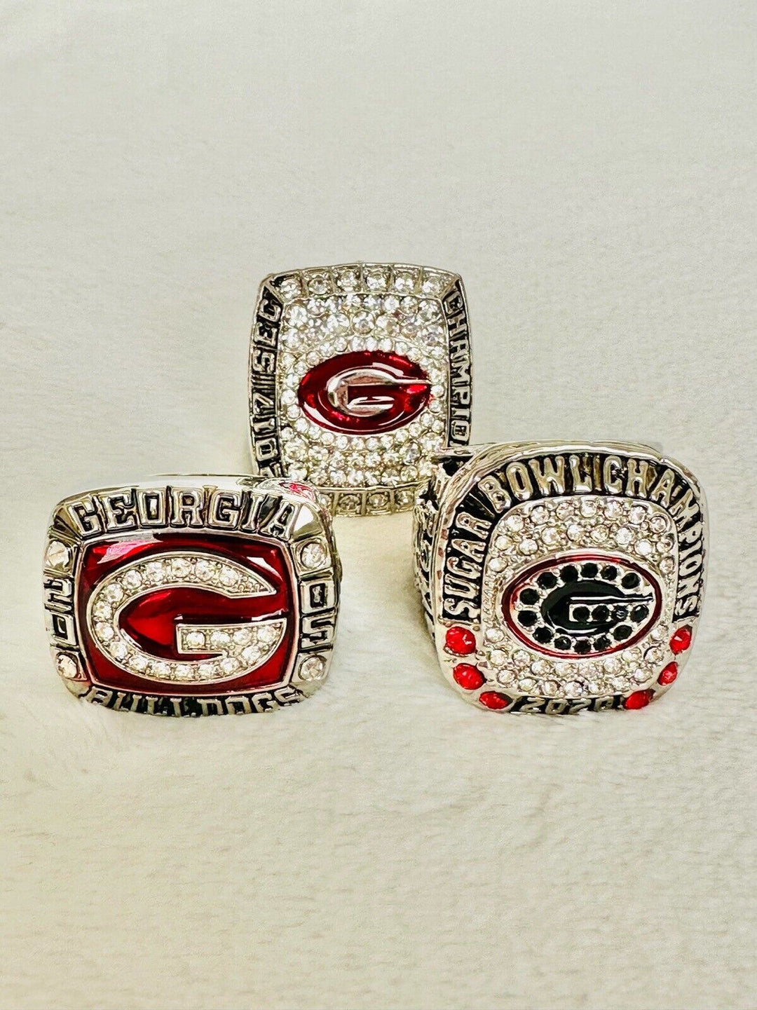 3 PCS Georgia Bulldogs Championship Ring, US SHIP 2005/17/20 - EB Sports Champion's Cache