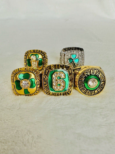 5 PCS Boston Celtics NBA Championship Replica Ring Set, USA SHIP - EB Sports Champion's Cache