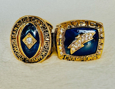 2 PCS San Diego Chargers AFC Championship Ring, US SHIP 1963/94 - EB Sports Champion's Cache