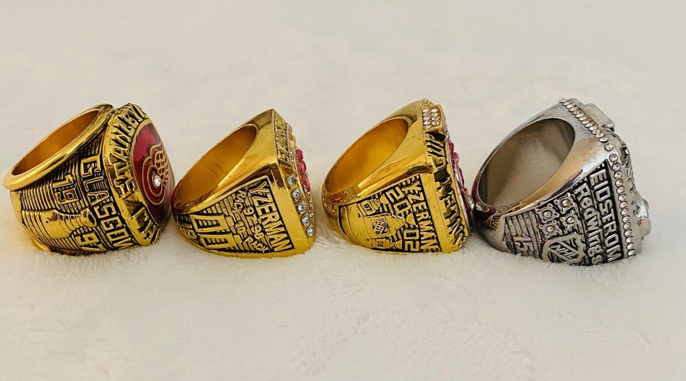 4 PCS Detroit Red Wings Stanley Cup Championship Ring Set,  SHIP - EB Sports Champion's Cache