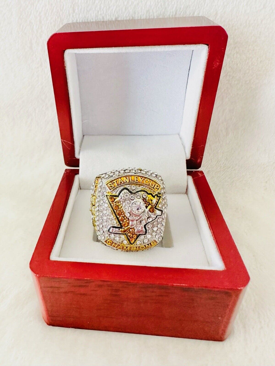 2017 Pittsburgh Penguins  Stanley Cup 18k GP Championship Ring W Box,  SHIP - EB Sports Champion's Cache