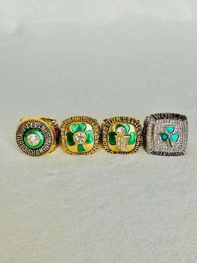 4 PCS Boston Celtics NBA Championship Replica Ring Set,  SHIP - EB Sports Champion's Cache