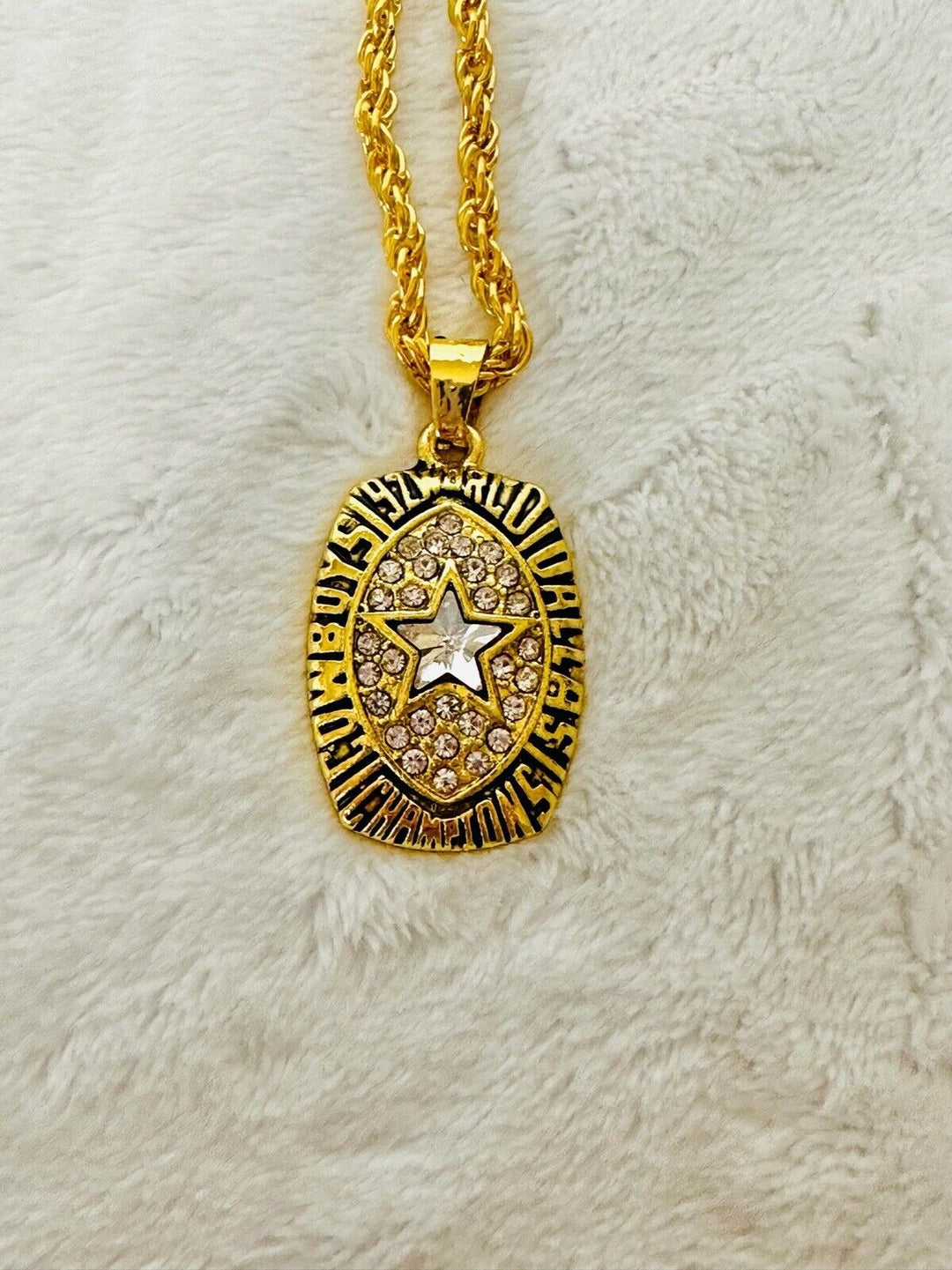 1992 Dallas Cowboys Championship Super Bowl Pendant Necklace, US SHIP - EB Sports Champion's Cache