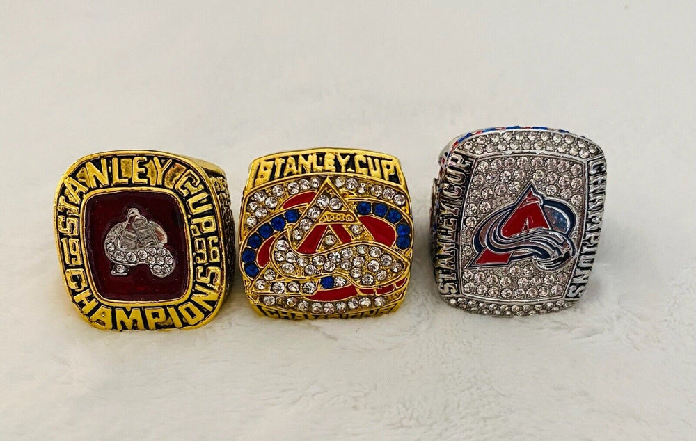 3 PCS Colorado Avalanche Stanley Cup Championship ring Set W Box,  SHIP - EB Sports Champion's Cache