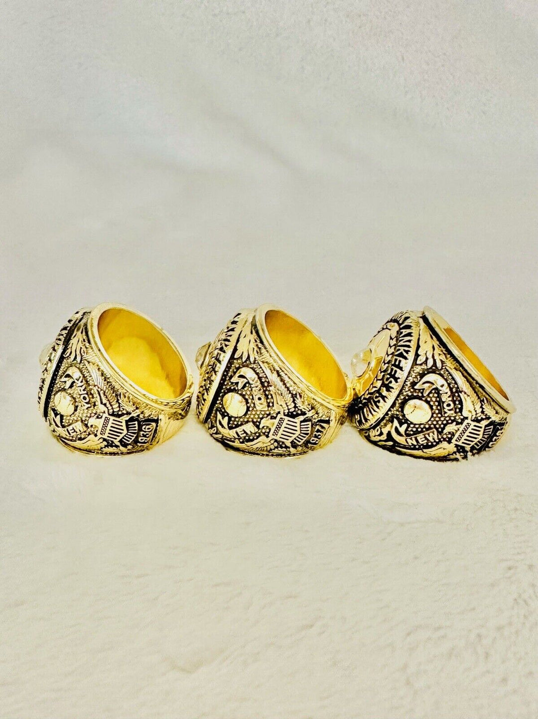 3 PCS NEW YORK Yankees World Series Champions Ring Set, US SHIP 1936/37/38 - EB Sports Champion's Cache