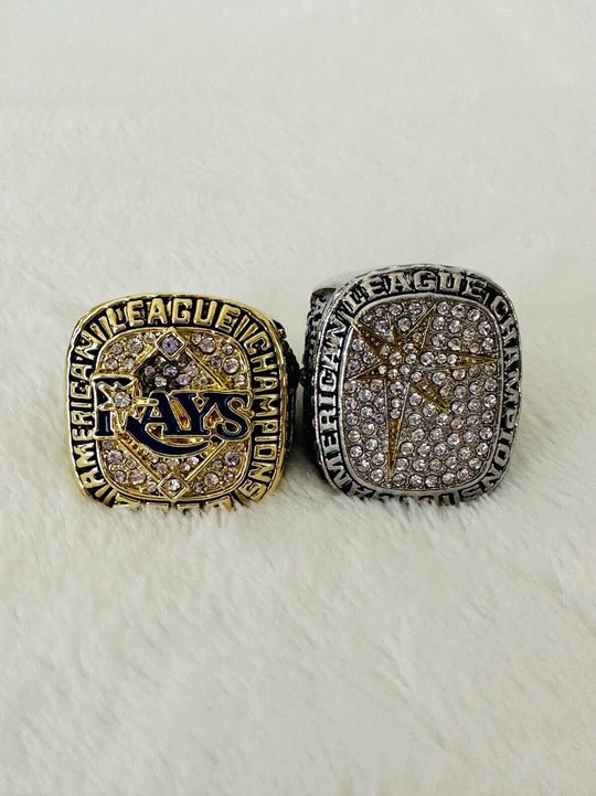 2 PCS Tampa Bay Rays AL Championship Ring W Box,  SHIP 2008/2020 - EB Sports Champion's Cache