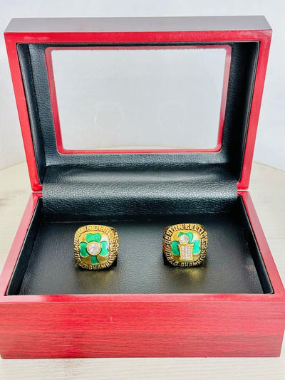 2 PCS Boston Celtics Larry Bird Championship Ring Set W Box, US SHIP 1984/86 - EB Sports Champion's Cache