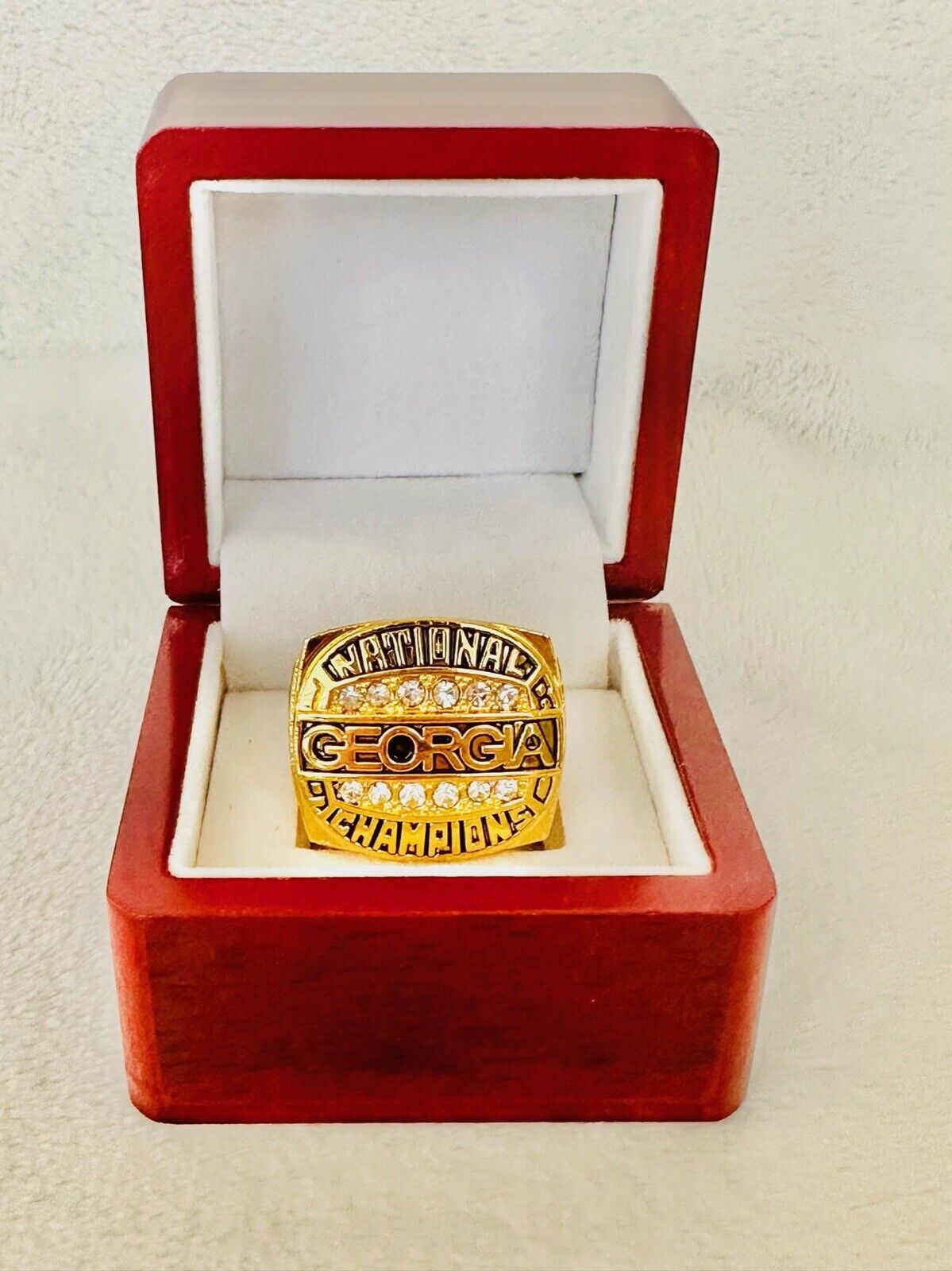 1980 Georgia Bulldogs National Championship Ring W Box, 24K, US SHIP - EB Sports Champion's Cache