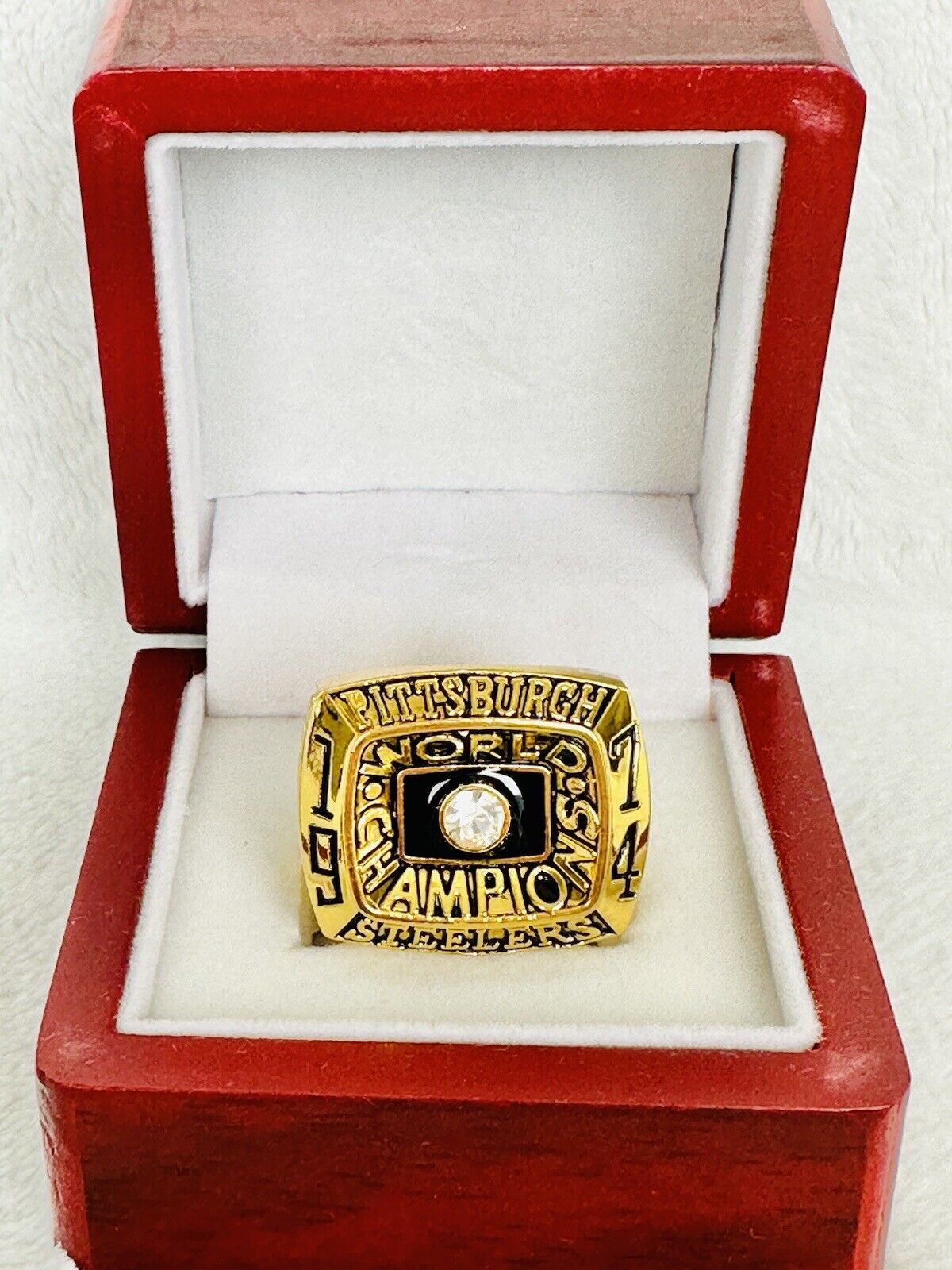 1974 Pittsburgh Steelers Ring W Box Super Bowl Championship Replica, USA SHIP - EB Sports Champion's Cache