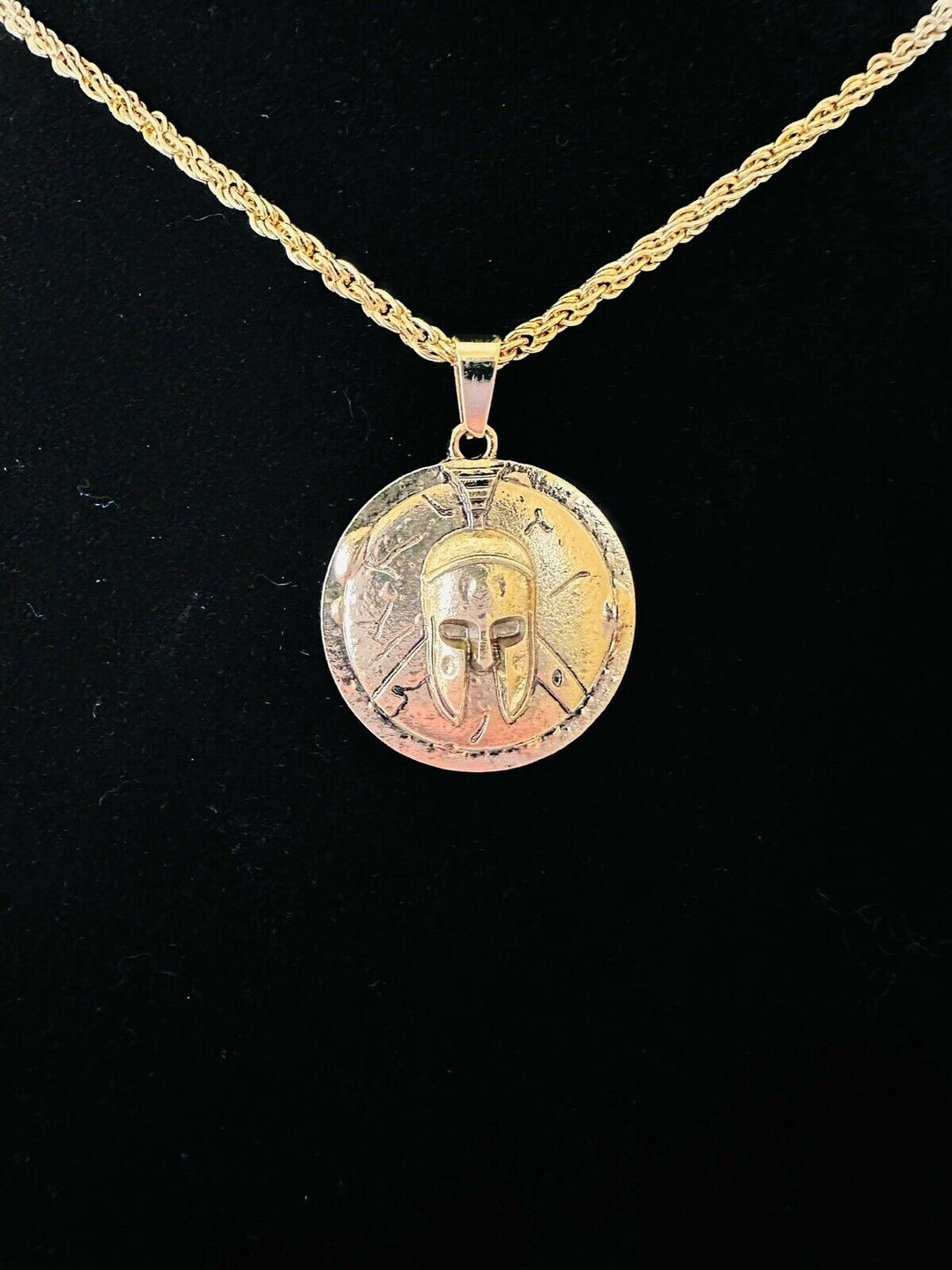 Spartan Greek Warrior Helmet Shield Pendant necklace Stainless Steel, US SHIP - EB Sports Champion's Cache