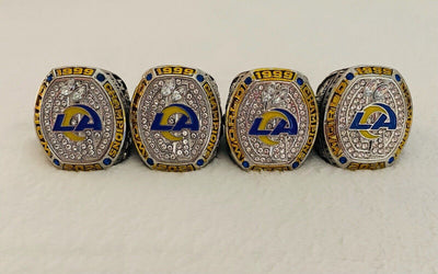 4 PCS 2021 LA Louis Rams Championship Ring SET, US SHIP - EB Sports Champion's Cache