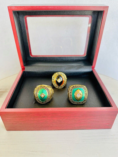 3 PCS Green Bay Packers Championship Ring SET W Box, US SHIP 61/62/65 - EB Sports Champion's Cache