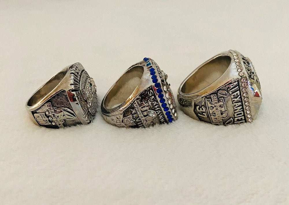 3 PCS Seattle Seahawks Silver Plated Championship Ring SET, USA  SHIP - EB Sports Champion's Cache