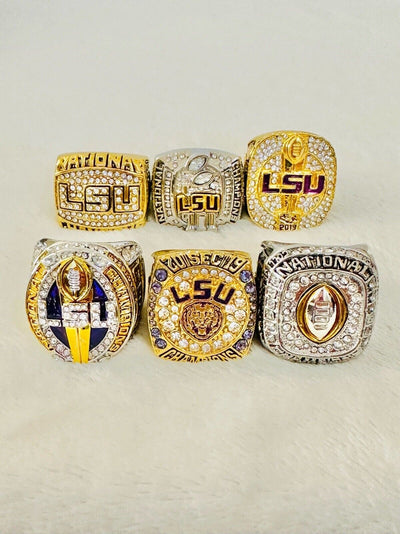 6 PCS LSU Tigers National Championship Ring, US SHIP 2003-2020 - EB Sports Champion's Cache