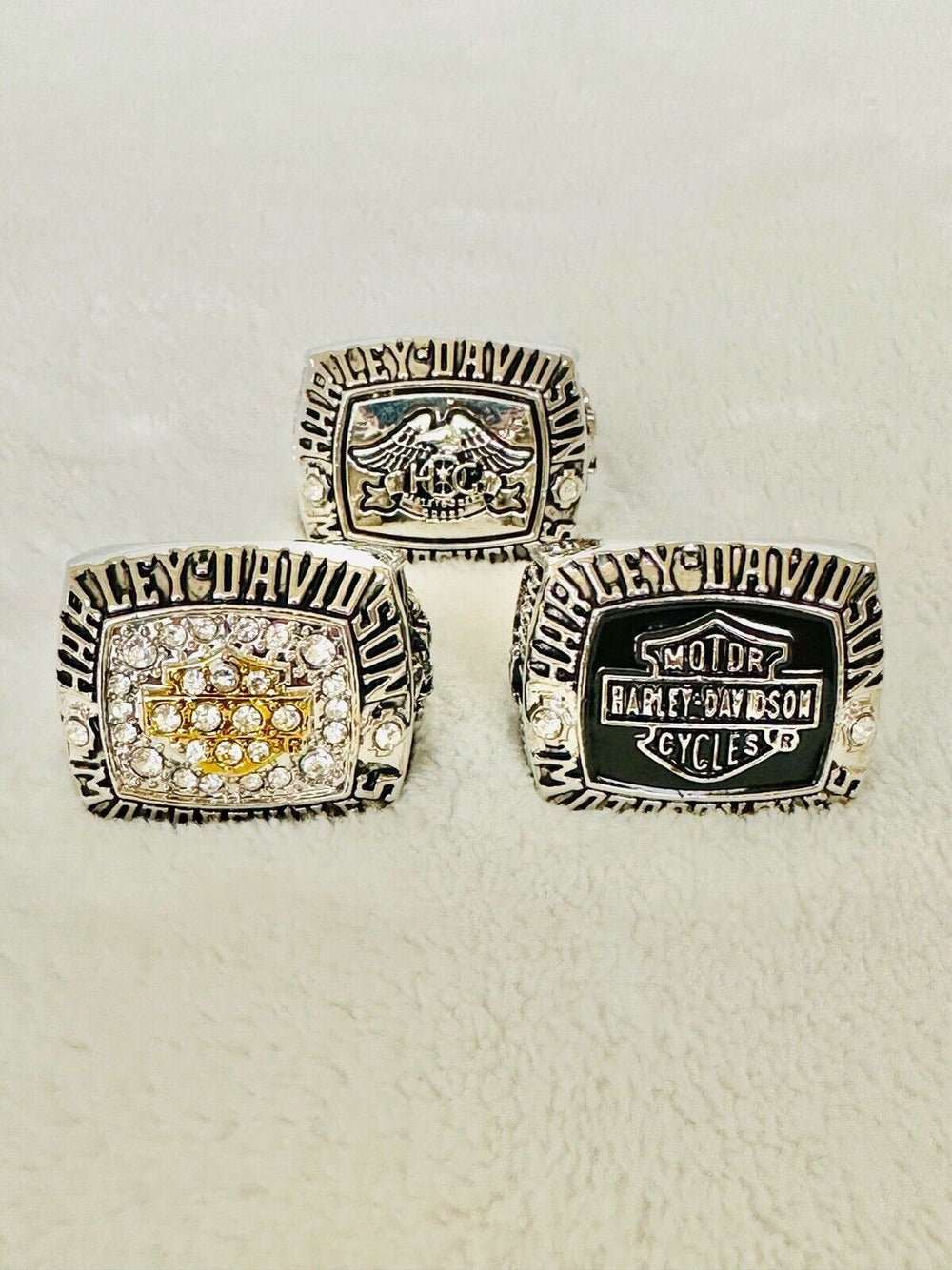 3 PCS Harley Davidson Ring: HOG, USA SHIP W box - EB Sports Champion's Cache