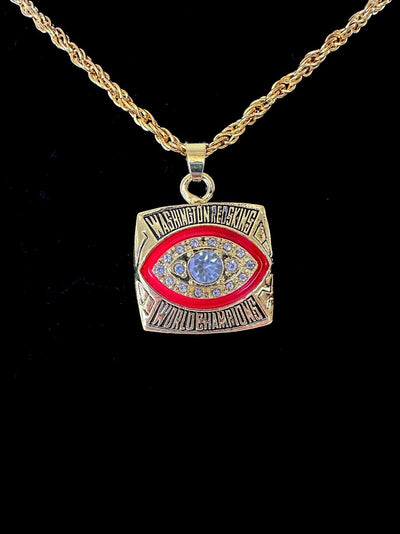 1982 Washington Redskins Super Bowl Championship Pendant Necklace,  SHIP - EB Sports Champion's Cache