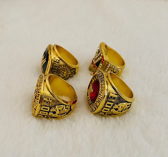 4 PCS WWE World Wrestling Hall Of Fame Championship Ring Set W Box, US Ship - EB Sports Champion's Cache