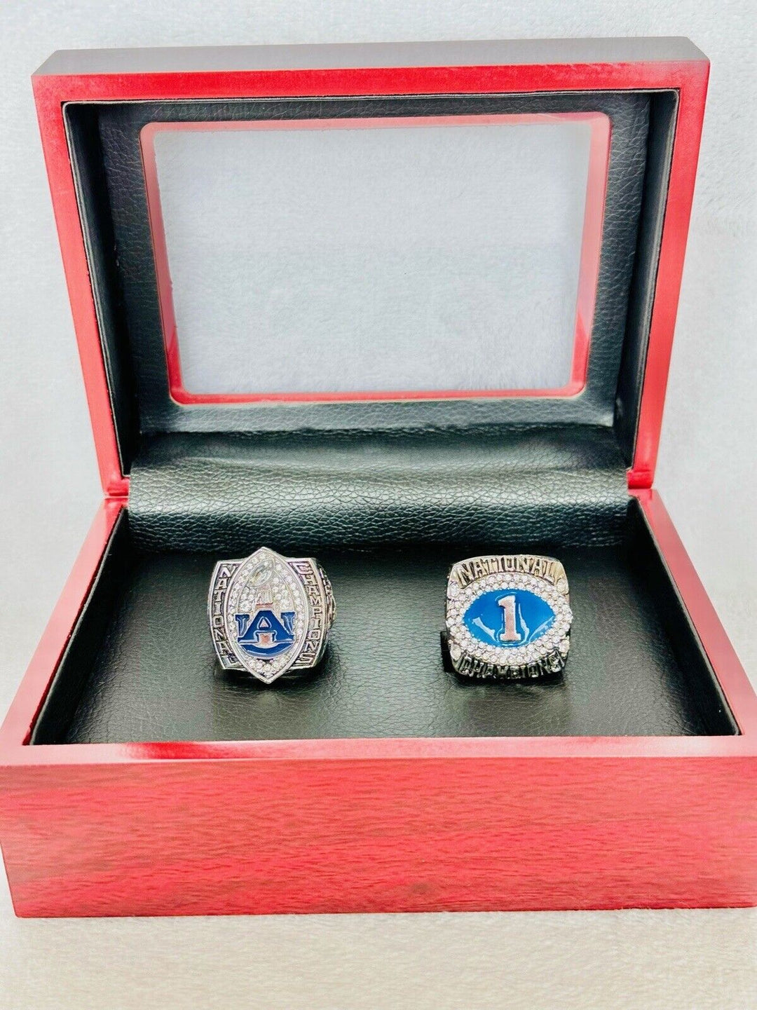 2 PCS Auburn Tigers 2010 NCAA Championship Rings W Box, US SHIP - EB Sports Champion's Cache