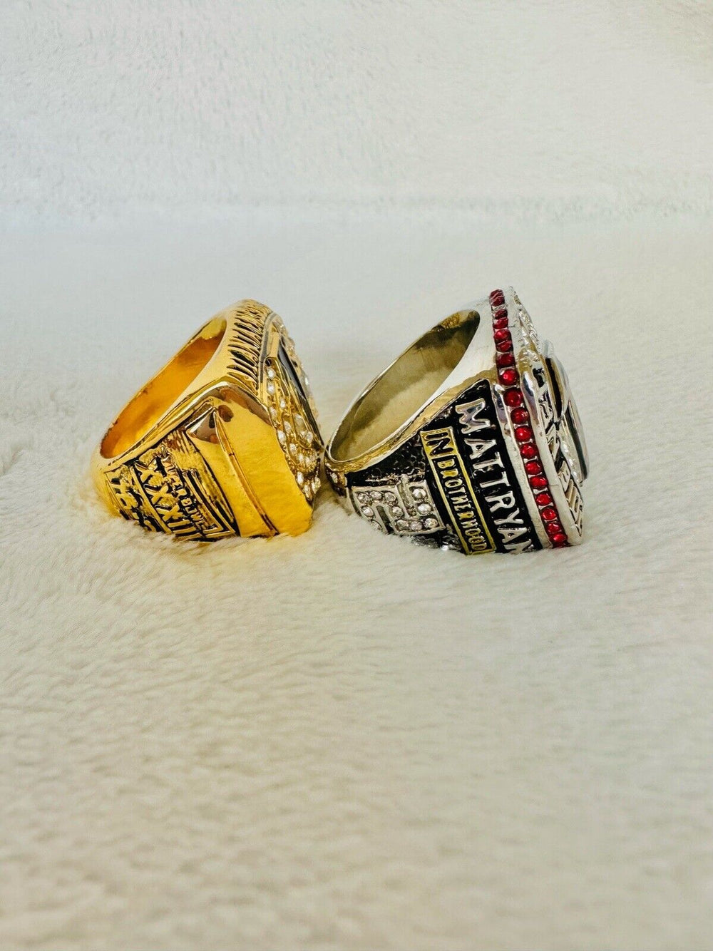 2 Pcs Atlanta Falcons NFC Championship Ring Replica, US SHIP 1998/2016 - EB Sports Champion's Cache