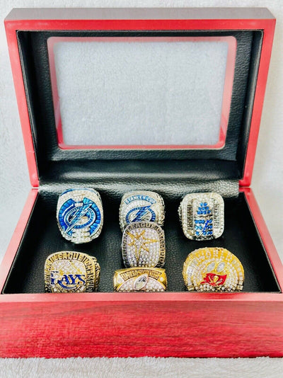 7 PCS Tampa Bay Ultimate Collection Championship Ring SET W Box,  SHIP - EB Sports Champion's Cache