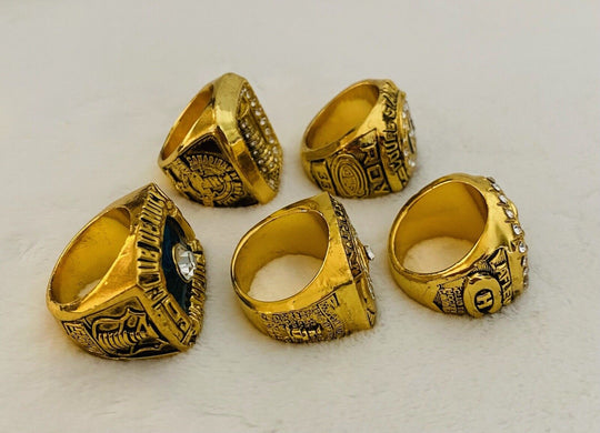 5 PCS Canadiens Stanley Cup 18k GP Brass Championship Ring W Box,  SHIP - EB Sports Champion's Cache