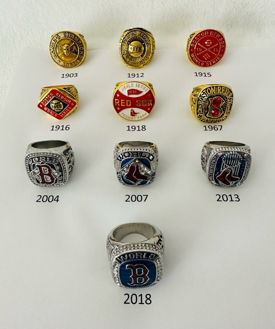 Red Sox World Series 18k Championship Ring,  SHIP, PICK YOUR NUMBER!!! - EB Sports Champion's Cache