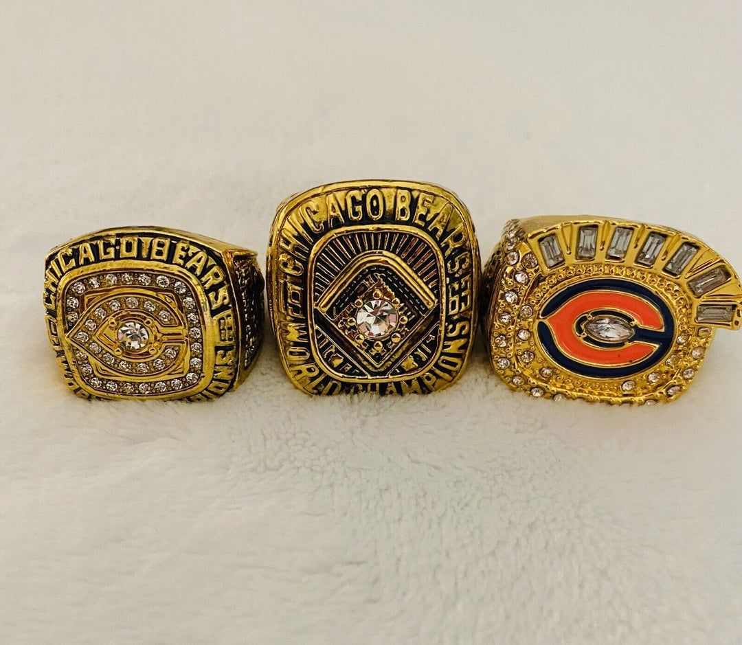 3 PCS Chicago Bears Rare Championship Ring SET, US SHIP - EB Sports Champion's Cache