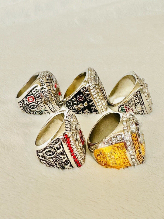 5 PCS Ohio State NCAA Championship Ring Set W Box, US SHIP 2015-20 - EB Sports Champion's Cache