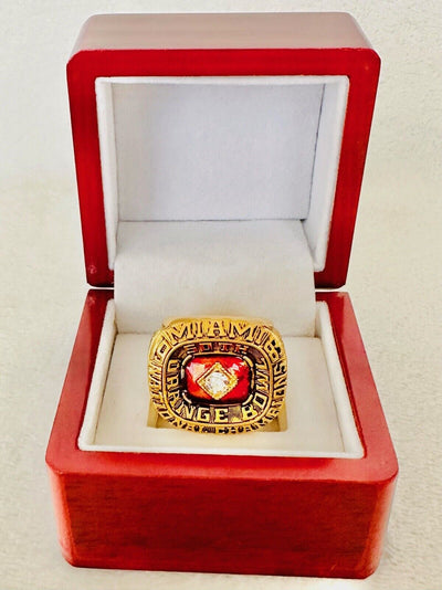 1983 Miami Hurricanes NCAA 18k GP Brass Championship Ring W Box, US SHIP - EB Sports Champion's Cache