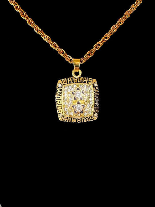 1977 Dallas Cowboys Championship Super Bowl Pendant Necklace, US SHIP - EB Sports Champion's Cache