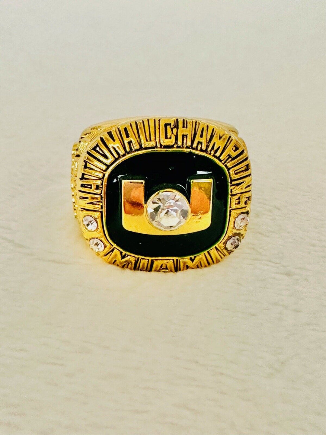 2002 Miami Hurricanes NCAA 18k GP Brass Championship Ring, US SHIP - EB Sports Champion's Cache