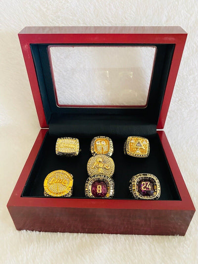 7 Pcs Los Angeles Lakers Kobe Bryant Ultimate Ring Collection Set,  SHIP - EB Sports Champion's Cache