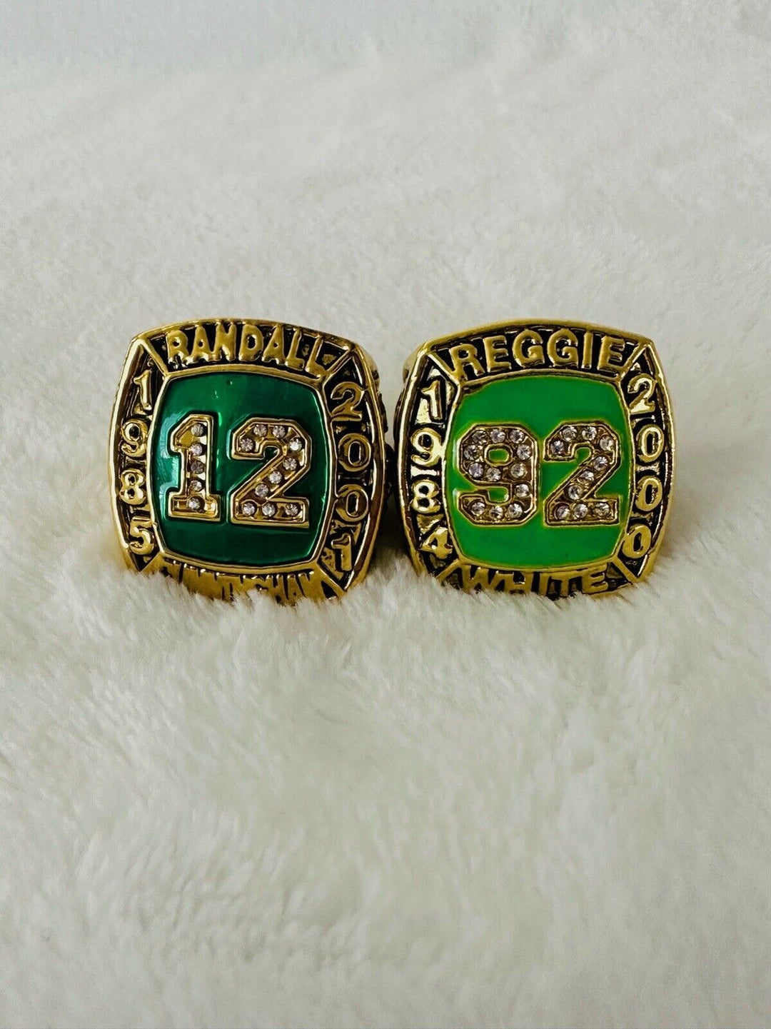 2 PCS Philadelphia Eagles Reggie White / Cunningham HOF Ring Set USA Seller - EB Sports Champion's Cache