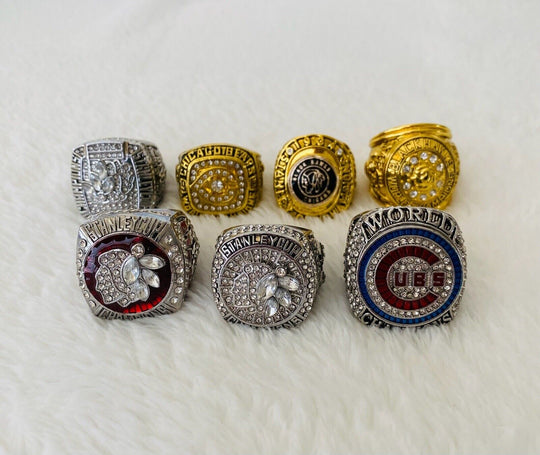 Chicago Ultimate Collection Championship Ring SET W Box,  Bears, Blackhawk - EB Sports Champion's Cache