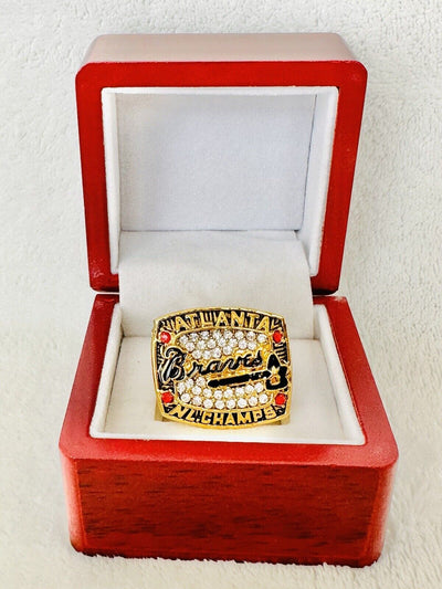 1996 Atlanta Braves National League Champion Ring W Box, Lopez US SHIP - EB Sports Champion's Cache