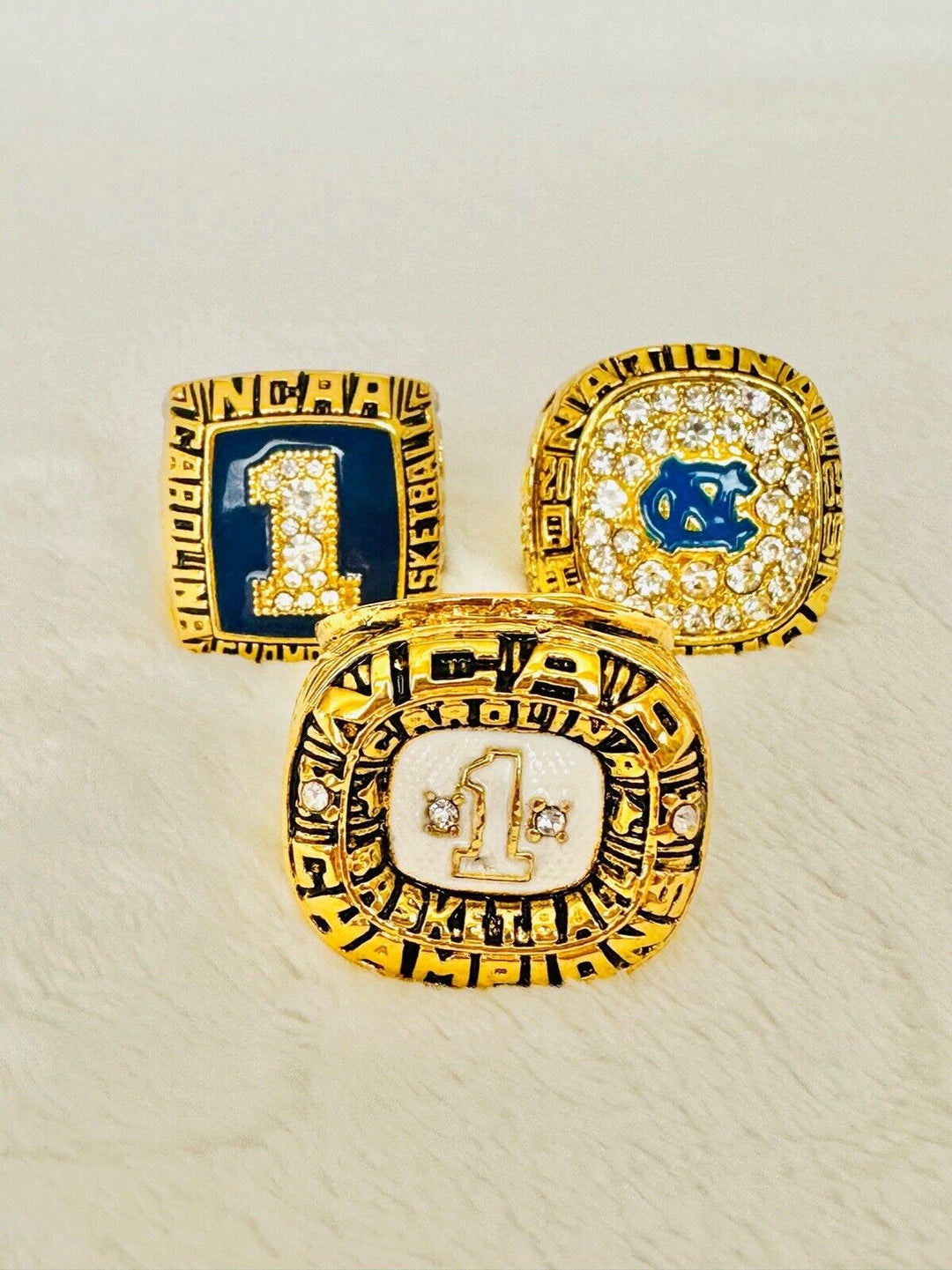 3 PCS North Carolina Tarheels NCAA Brass Championship Ring, US Ship 1982/93/2005 - EB Sports Champion's Cache