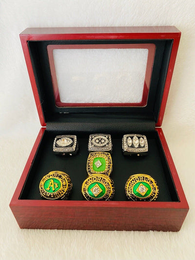 7 PCS Oakland Ultimate Collection Championship Ring SET W Box,  SHIP Raiders - EB Sports Champion's Cache