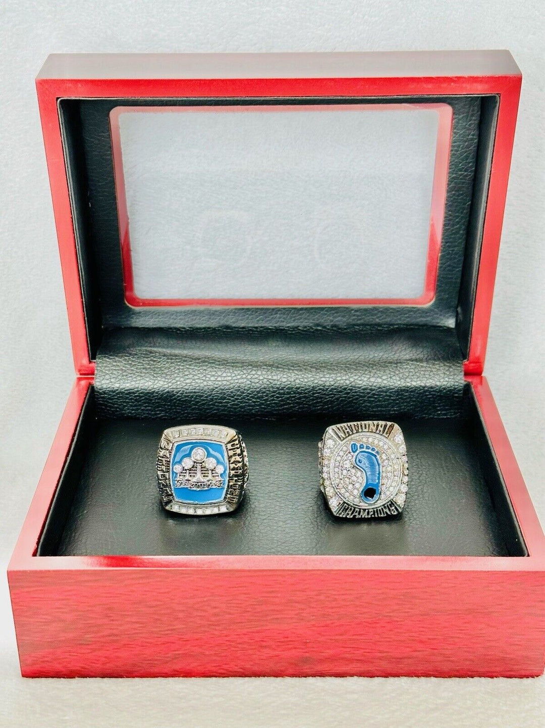 2 PCS North Carolina Tarheels SP Brass Championship Ring W Box, US Ship 2009/17 - EB Sports Champion's Cache