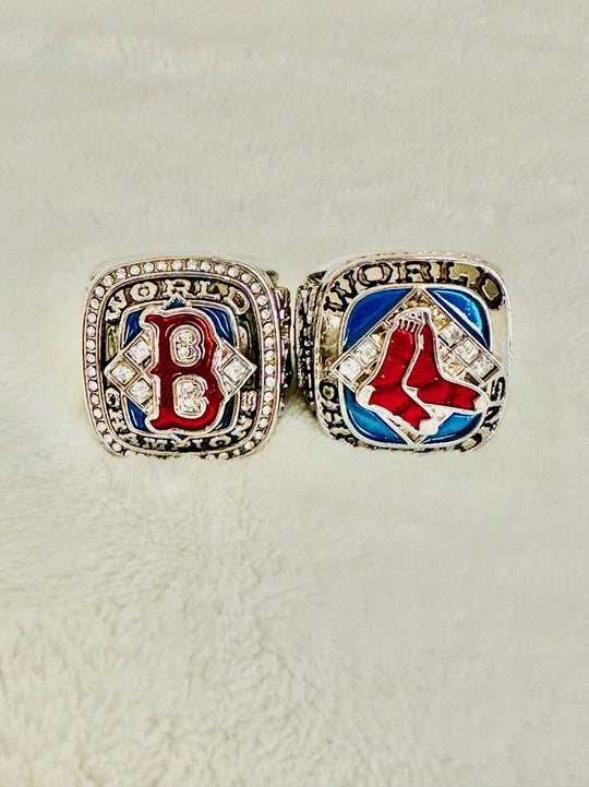 2 PCS Red Sox World Series Silver Championship Ring Set,  SHIP 2004/07 - EB Sports Champion's Cache