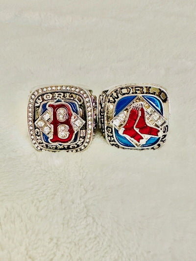 2 PCS Red Sox World Series Silver Championship Ring Set,  SHIP 2004/07 - EB Sports Champion's Cache