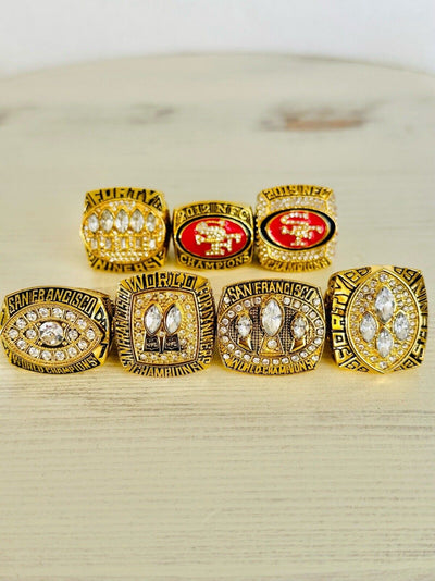 7 San Francisco 49ers Ultimate Collection Ring Set W, US SHIP - EB Sports Champion's Cache