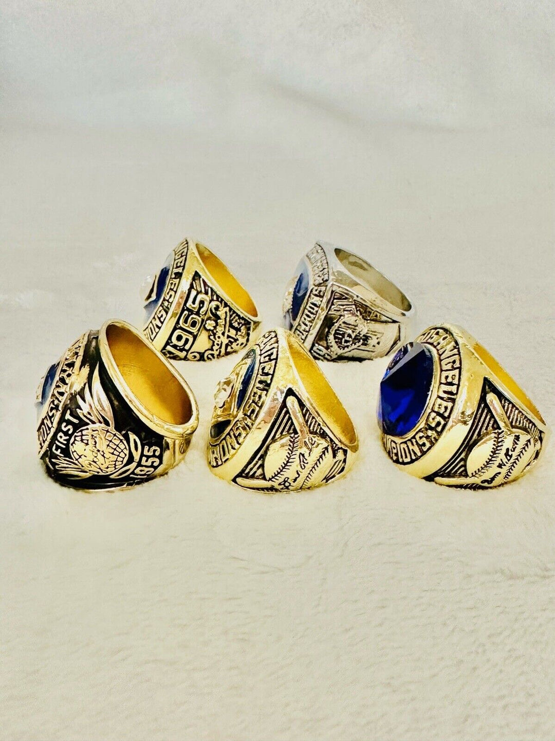 5 LA Dodgers World Series Championship Ring Set W Box,  SHIP 1955-1981 - EB Sports Champion's Cache