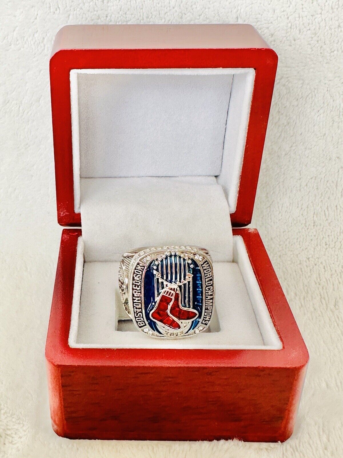 2013 Red Sox World Series Silver Championship Ring W Box,  SHIP - EB Sports Champion's Cache