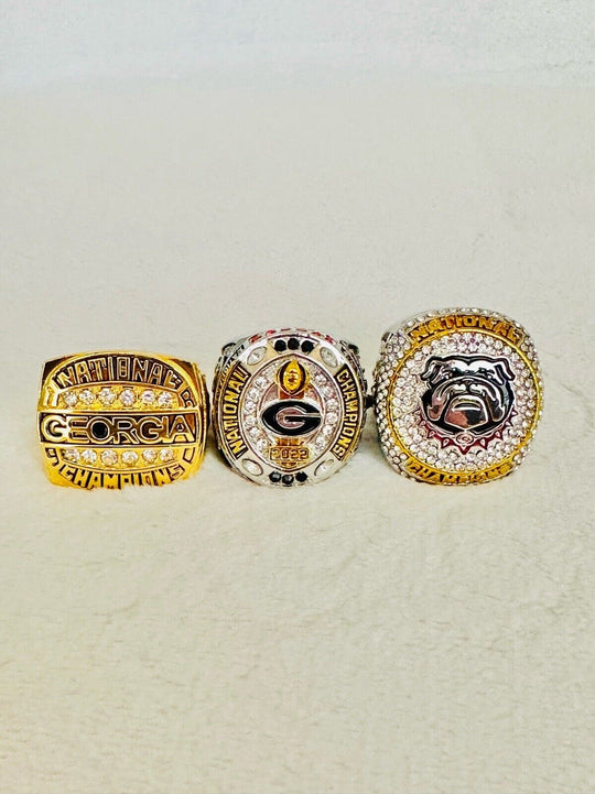 3 PCS Georgia Bulldogs National Championship Ring, US SHIP 1980/2022/23 - EB Sports Champion's Cache