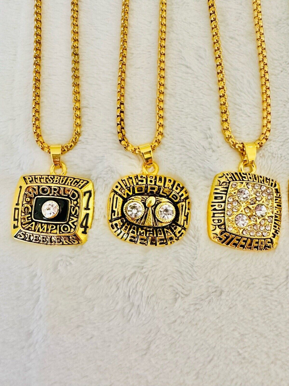 6 PCS  Pittsburgh Steelers Super Bowl Championship Pendant Necklace, USA SHIP - EB Sports Champion's Cache