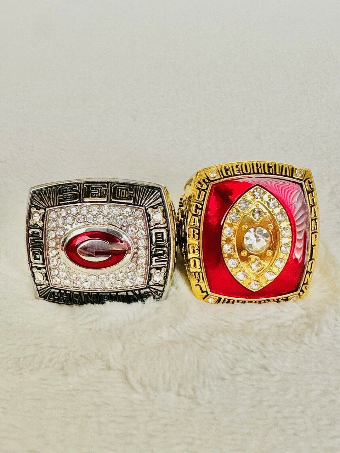 2 PCS Georgia Bulldogs Championship Ring, US SHIP 2002/03 - EB Sports Champion's Cache