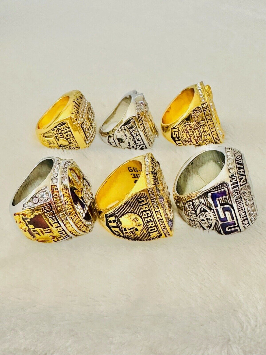 6 PCS LSU Tigers National Championship Ring, US SHIP 2003-2020 - EB Sports Champion's Cache