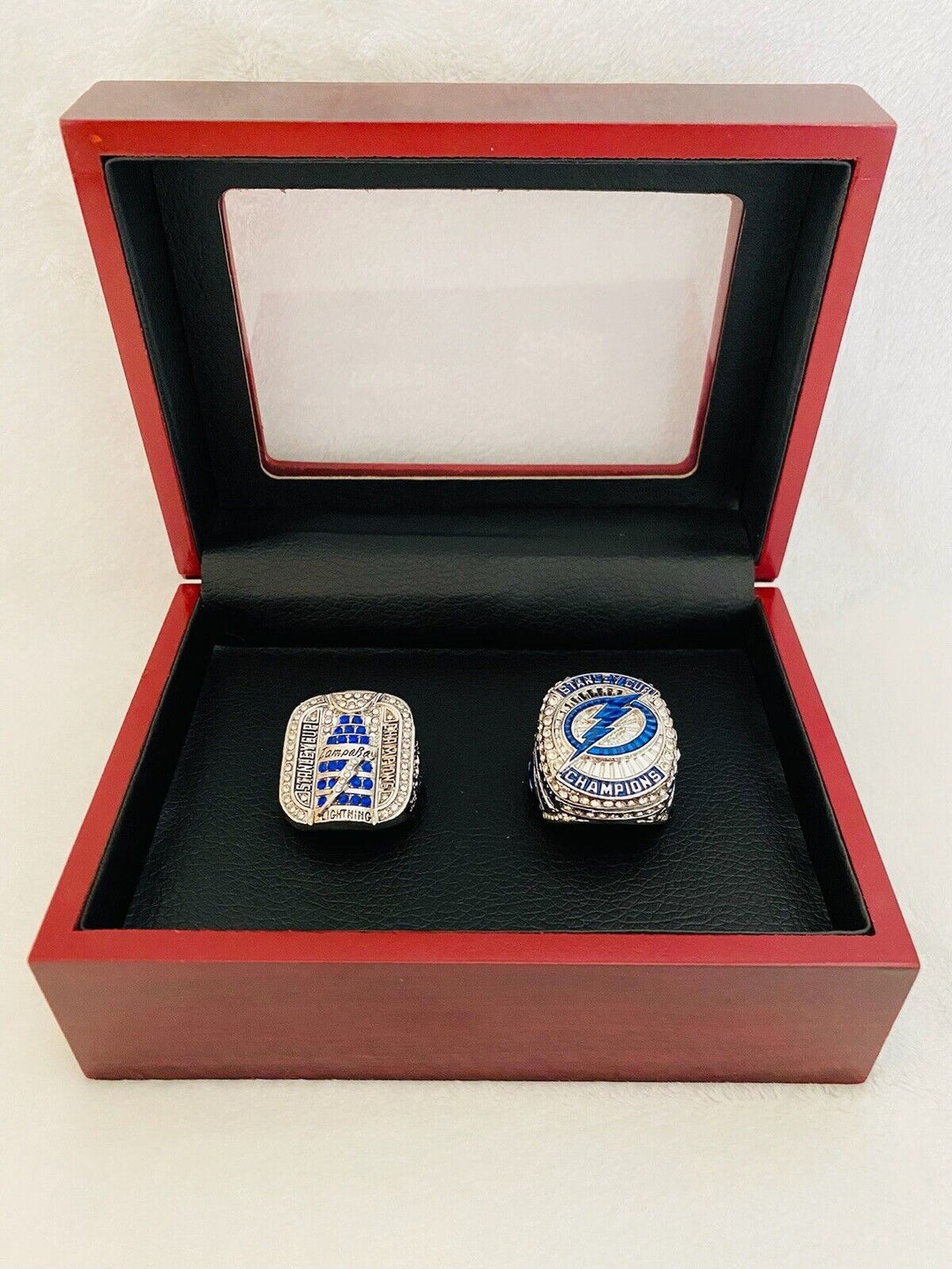 2 PCS Tampa Bay Lightning Stanley Cup Championship Ring SET W Box,  SHIP - EB Sports Champion's Cache