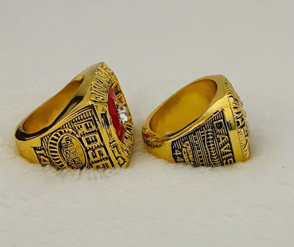 2 PCS CINCINNATI REDS World Series Championship Ring Set,  SHIP 1975/90 - EB Sports Champion's Cache